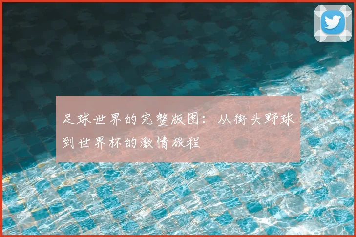 足球世界的完整版图:从街头野球到世界杯的激情旅程